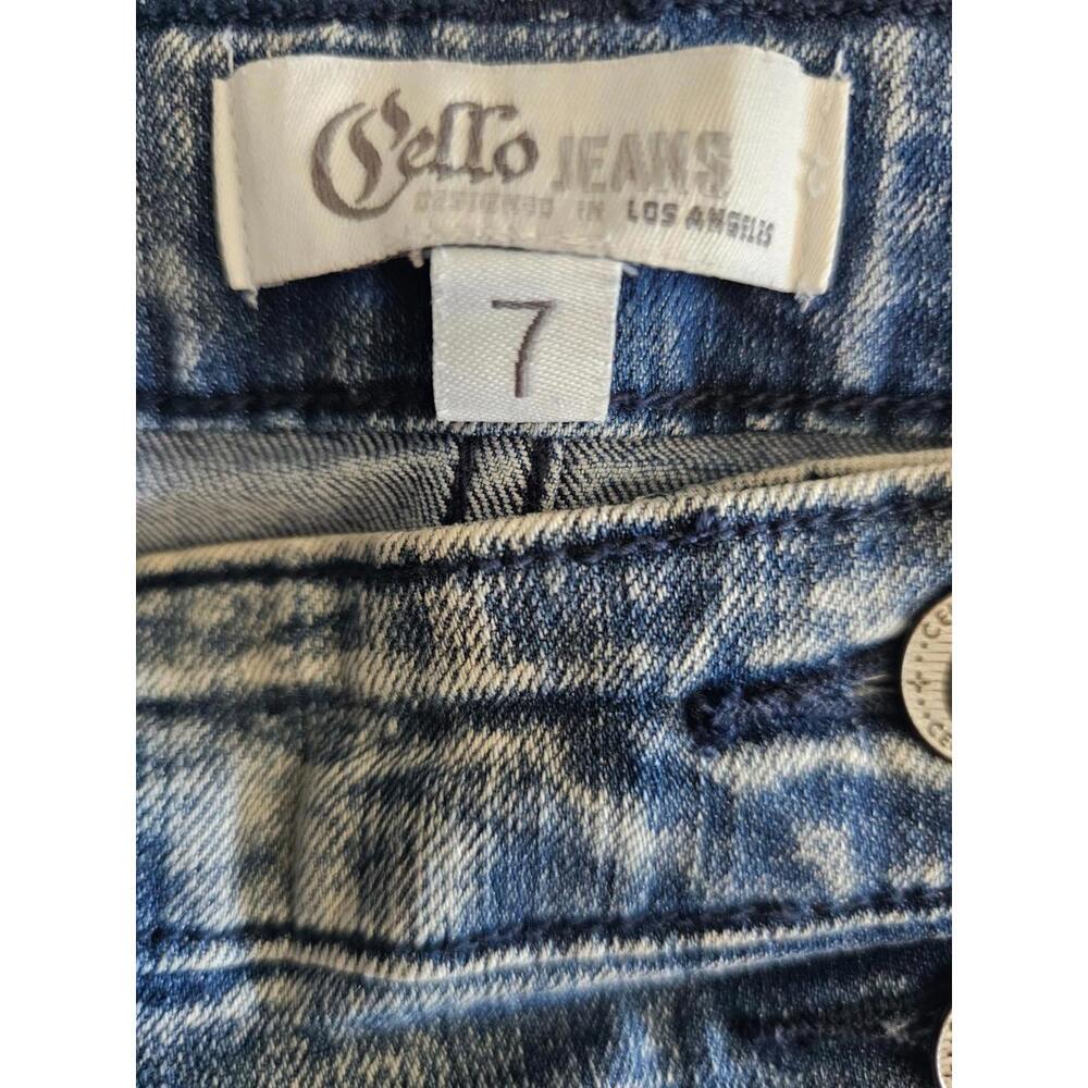 Cello Denim Jeans Pants Acid Wash High Waist Skinny Size 7 Jr Buttons Closer - Picture 3 of 16
